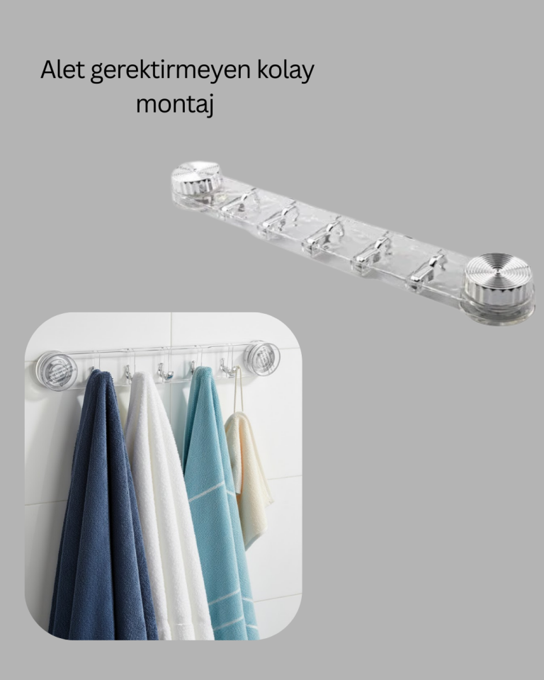 Çok Amaçlı Vakumlu Askılık Yapışkanlı Kolay Montajlı