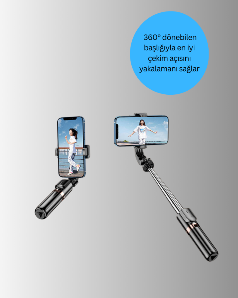 Bluetooth Selfie Çubuğu – Uzaktan Kumandalı