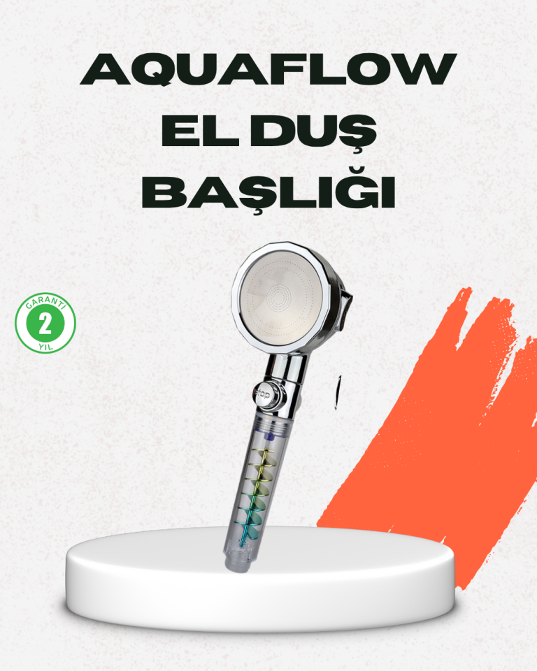 Rahatlatıcı Yağmur Etkili El Duşu – Döner Pervaneli, Dayanıklı ve Şık Tasarım