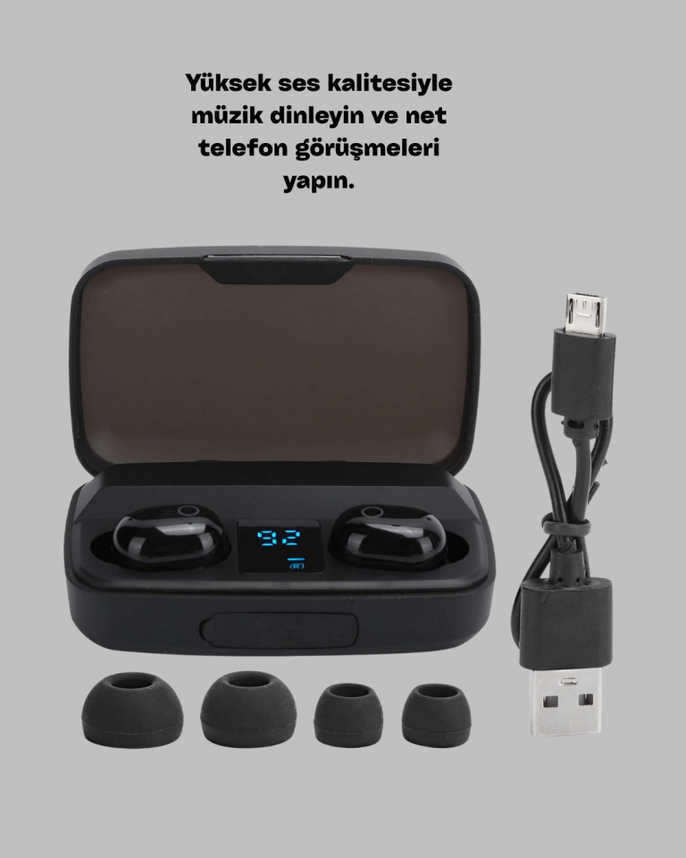 Telefon Şarj Destekli 1800 mAh A10s TWS Kablosuz Kulak İçi Kulaklık