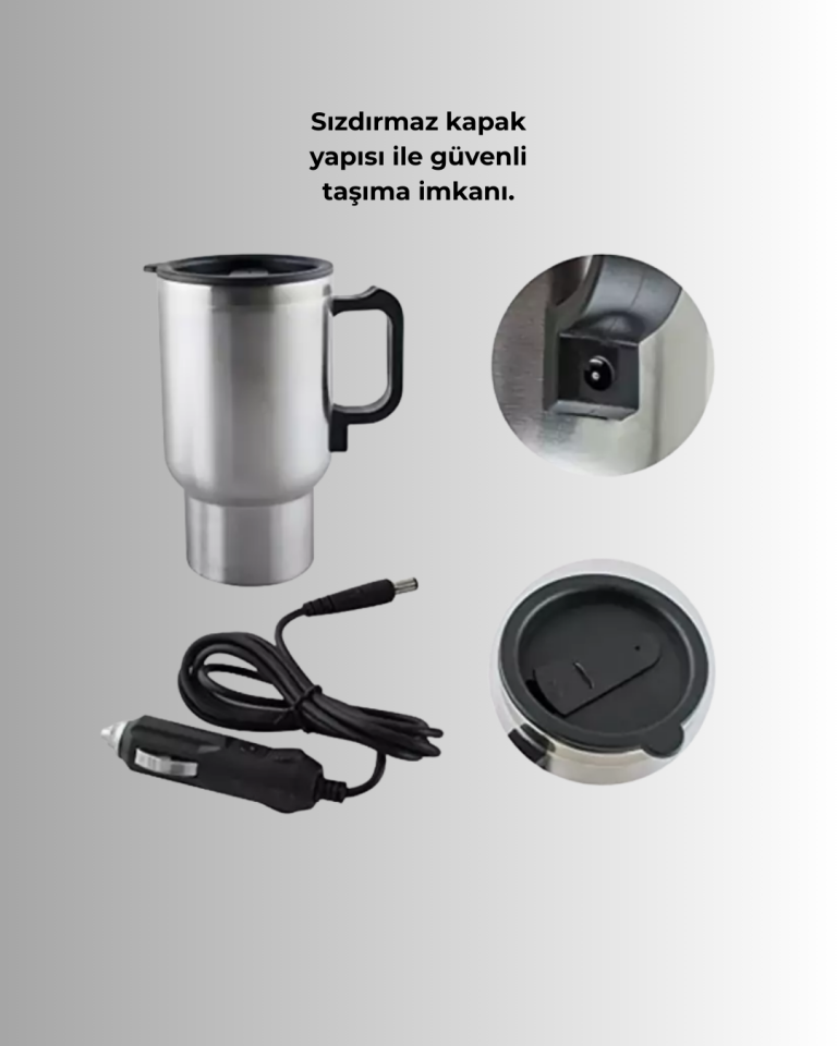 Araç İçi Isıtıcı Termos Bardak Paslanmaz Çelik