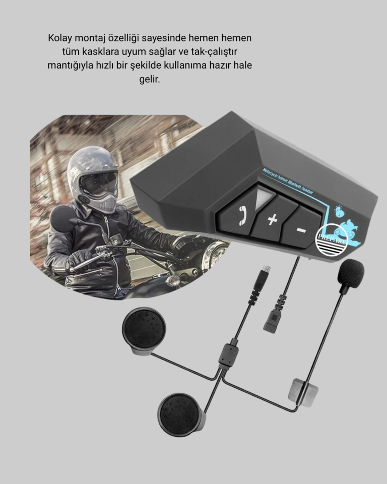 Motosiklet Kask Kulaklığı Bluetooth 5.0 Gürültü Önleme ve Hızlı Bağlantı