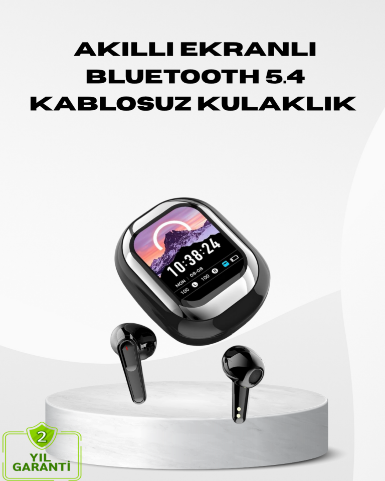 Akıllı Ekranlı Kablosuz Kulaklık – Gürültü Engelleme ve HD Ses Deneyimi