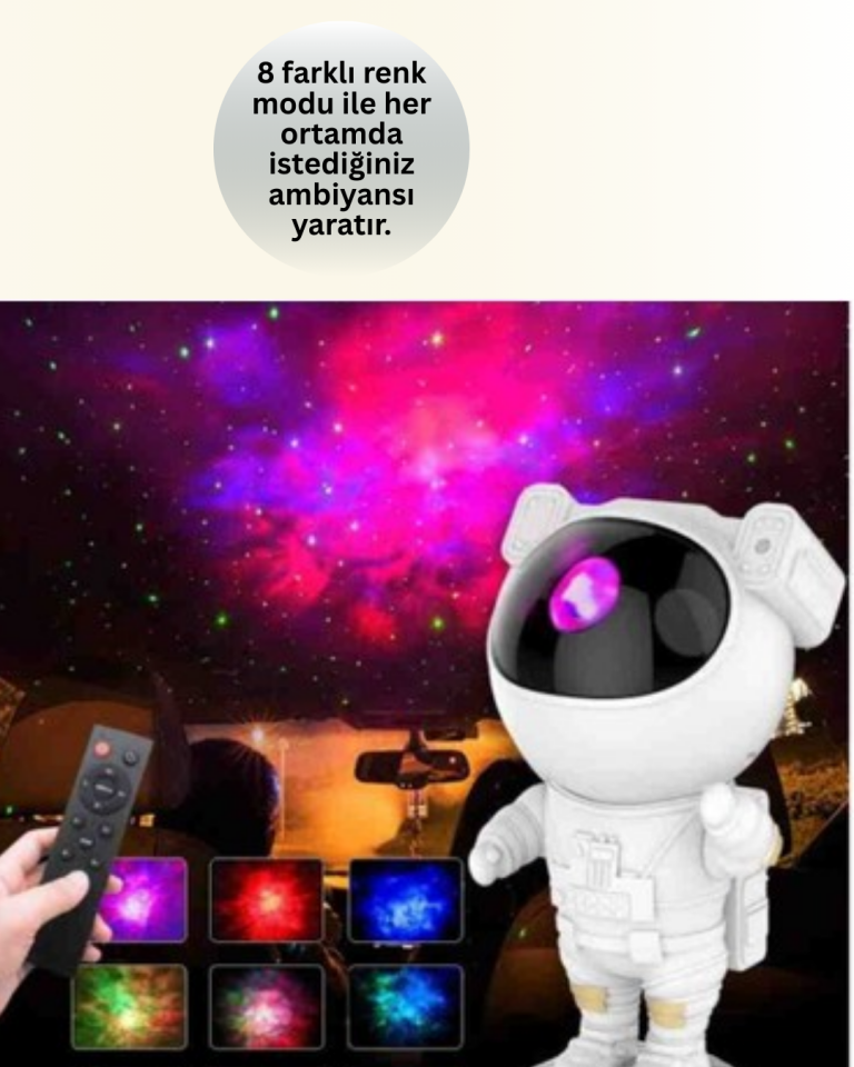 USB Güç Bağlantılı Çok Fonksiyonlu Astronot Gece Lambası