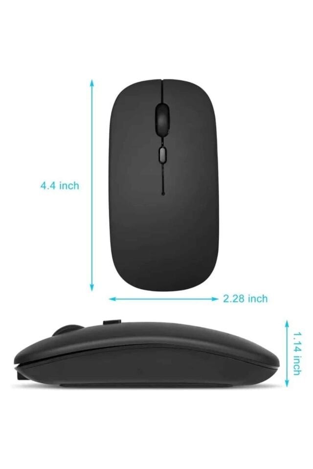 Kablosuz Mouse Fare Şarjlı Bluetooth Wireless Çift Modlu Sessiz