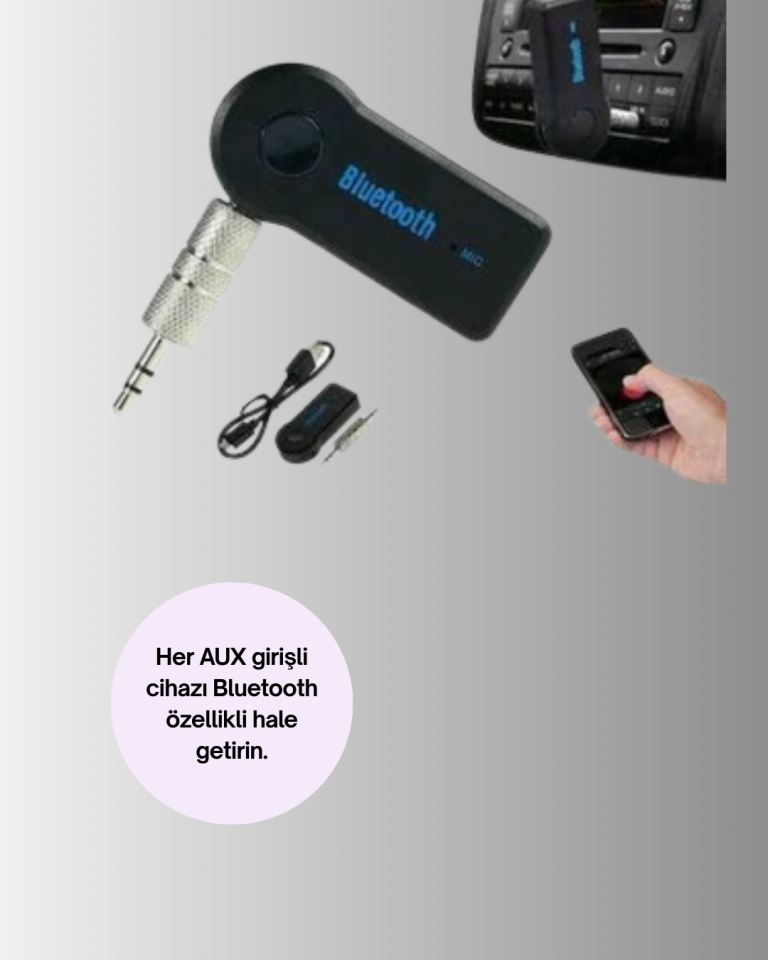 Eller Serbest Özellikli Bluetooth AUX Araç Kiti
