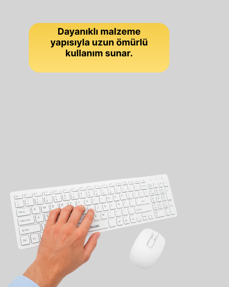 USB Alıcılı Kablosuz Klavye Mouse - Geniş Uyumluluk, Sessiz Tuşlar