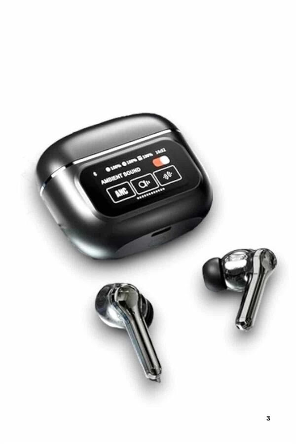 Yeni Nesil ANC Özellikli Çağrı Cevaplayan Dokunmatik Ekranlı Bluetooth Kulaklık Siyah