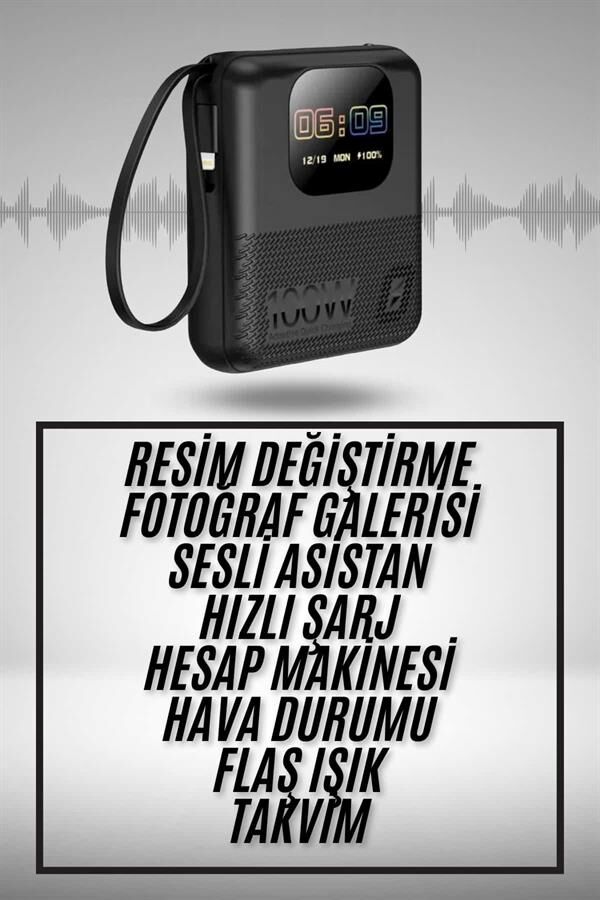 Akıllı Powerbank 10.000 MAH 4 Çıkışlı Taşınabilir Dijital Göstergeli