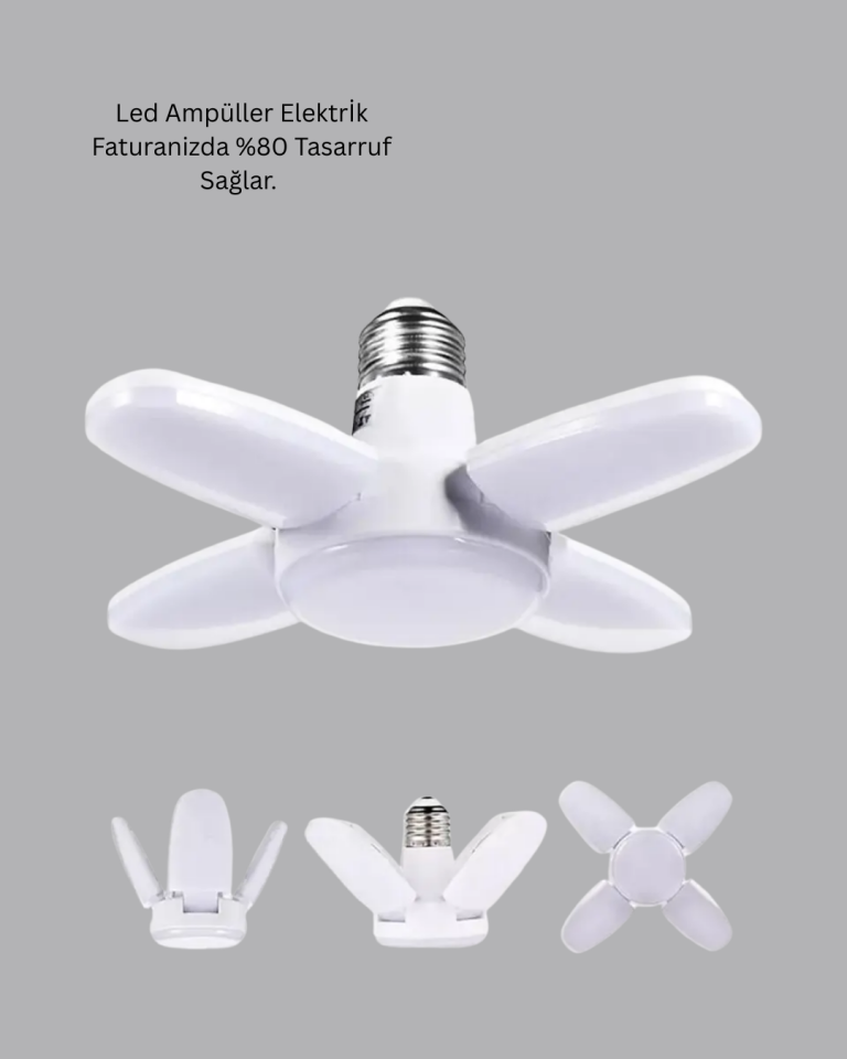 Enerji Tasarruflu LED Ampül 60 Watt 4 Kollu Beyaz Işık