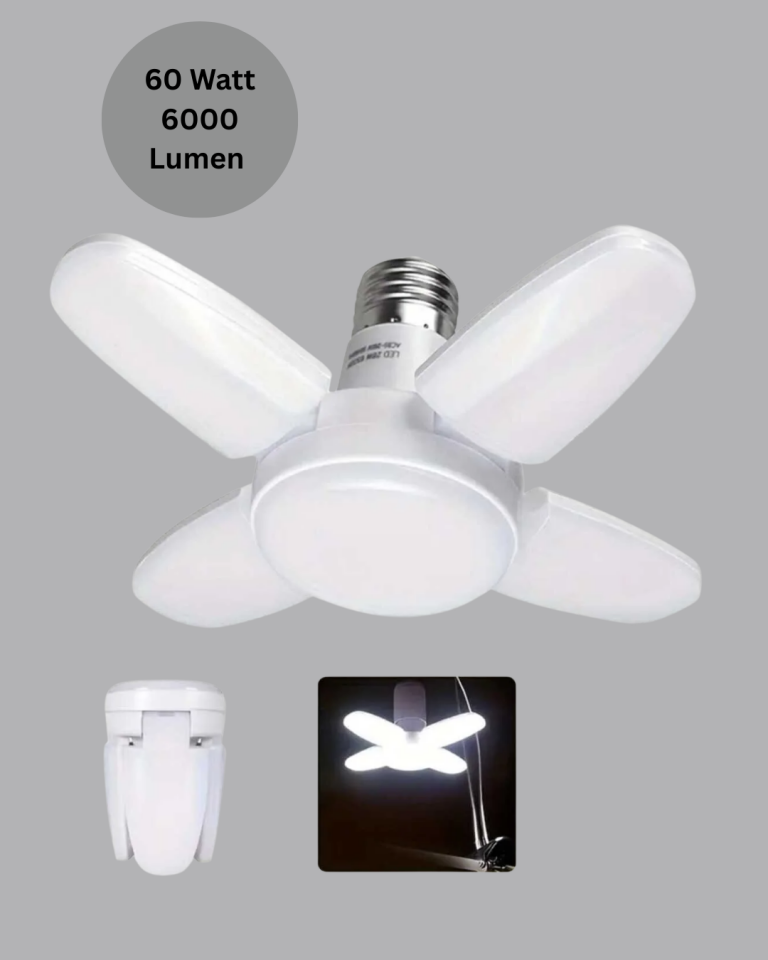 4 Kollu Katlanır Pervane LED Ampül 60 Watt Yüksek Aydınlatma ve Enerji Tasarrufu
