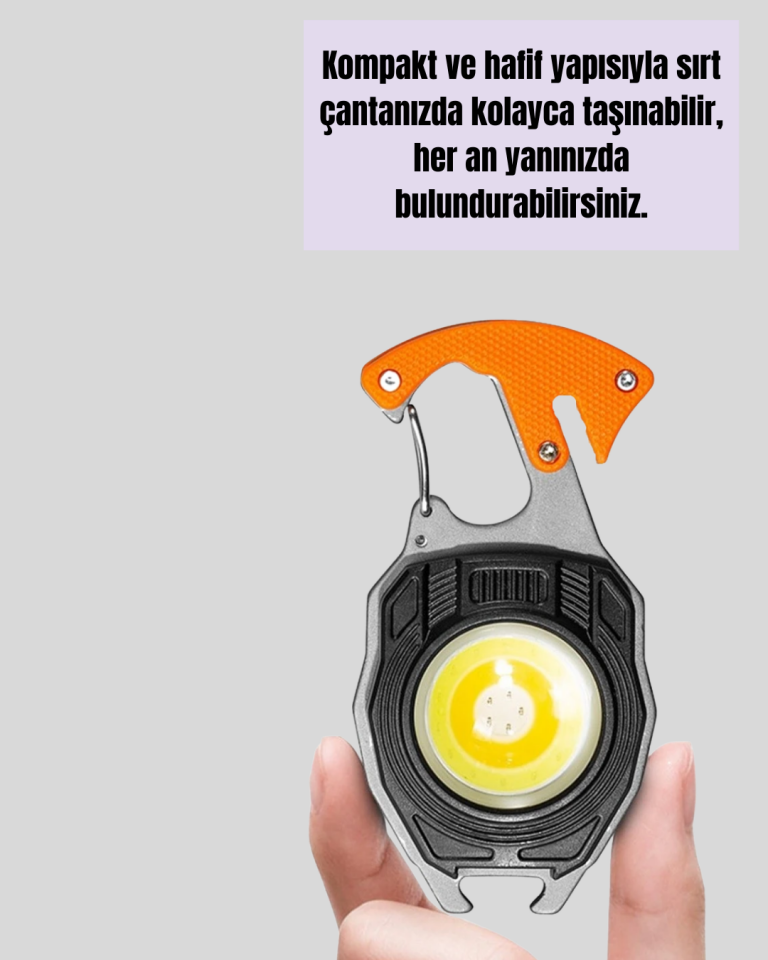 LED Işıklı Acil Durum Düdüklü Anahtarlık Fener