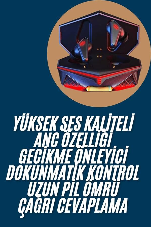 Profesyonel TWS Işıklı Kablosuz Bluetooth Kulaklık Oyuncu Kulaklığı