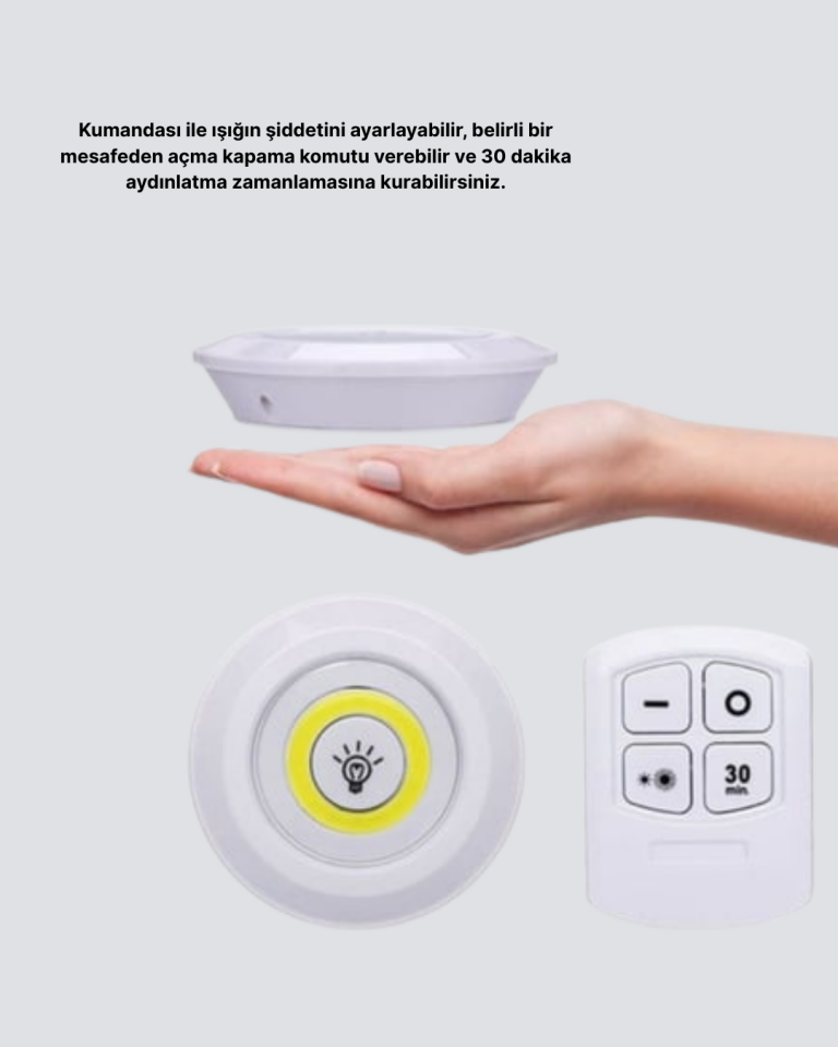Uzaktan Kumandalı 3’lü Ayarlanabilir Spot LED Işık Seti