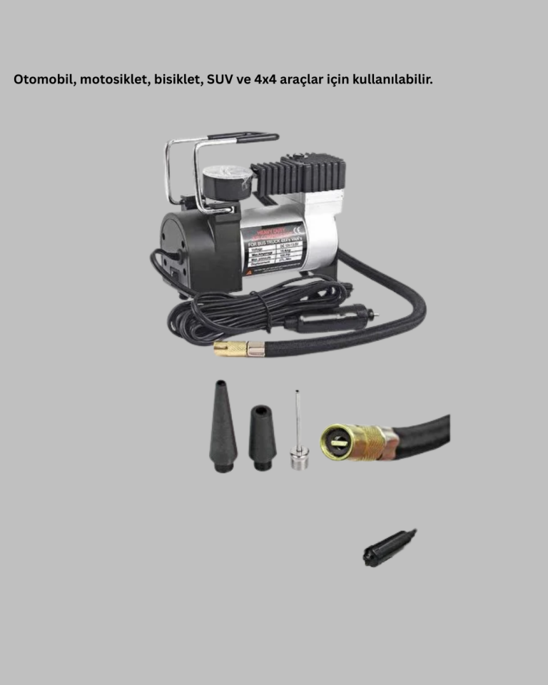 DC 12V Metal Hava Kompresörü Araç Lastik Şişirme 35L/Dk
