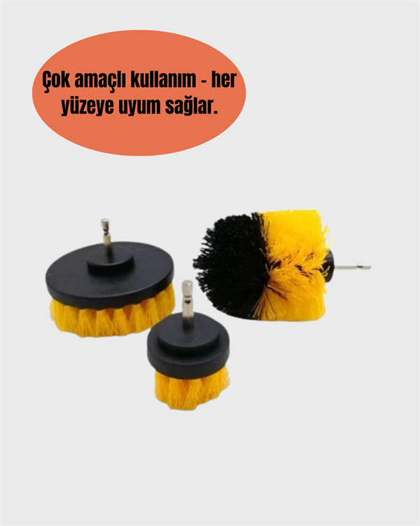 Matkap Uyumlu Temizlik Fırçası – Kablolu ve Akülü Matkaplarla Kullanılabilir