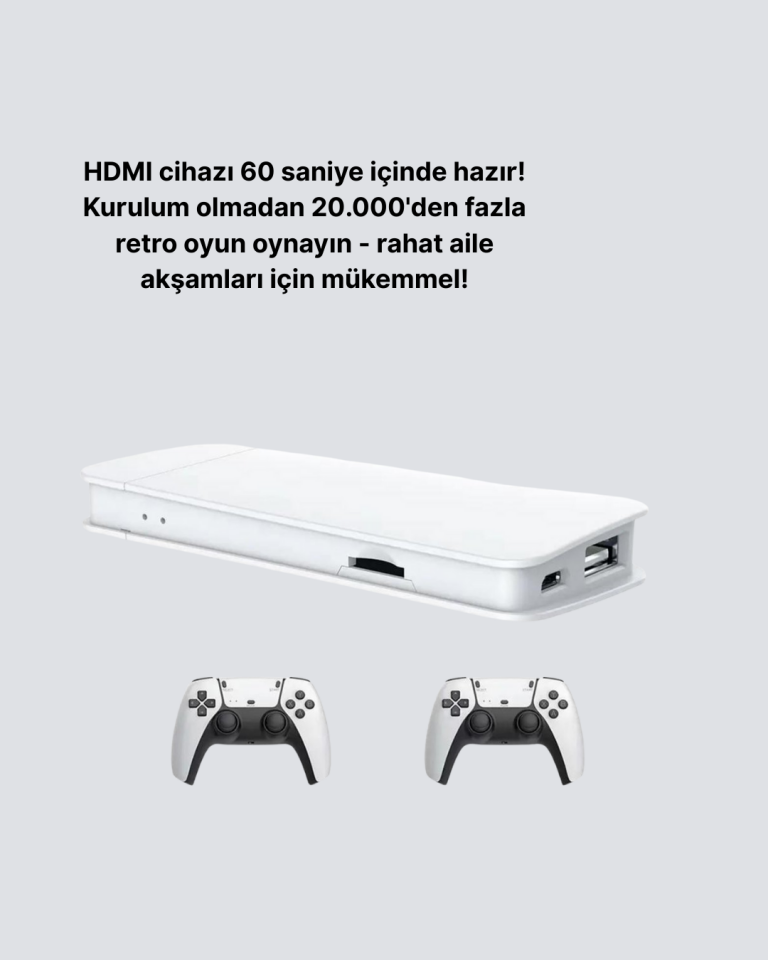 HDMI ve Kablosuz Kontrolcülü 20.000 Oyunlu Retro Oyun Konsolu