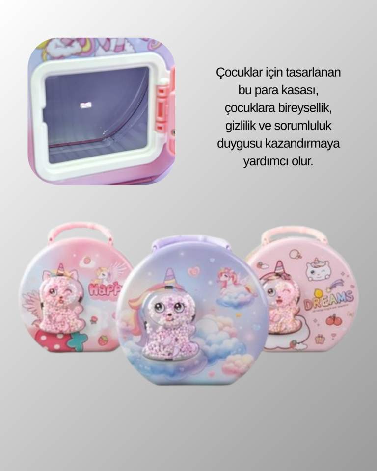 Anahtarlı Çocuk Para Kasası Eğitici ve Dekoratif Tasarım