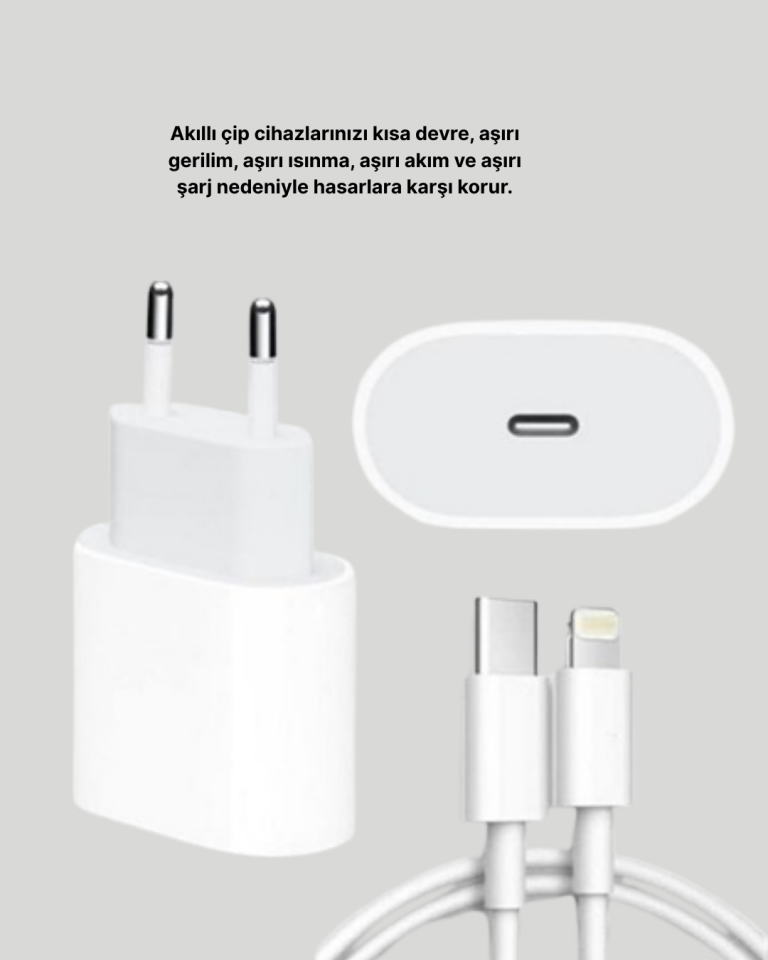 iOS Uyumlu 20W USB-C Hızlı Şarj Cihazı Telefon ve Tablet İçin