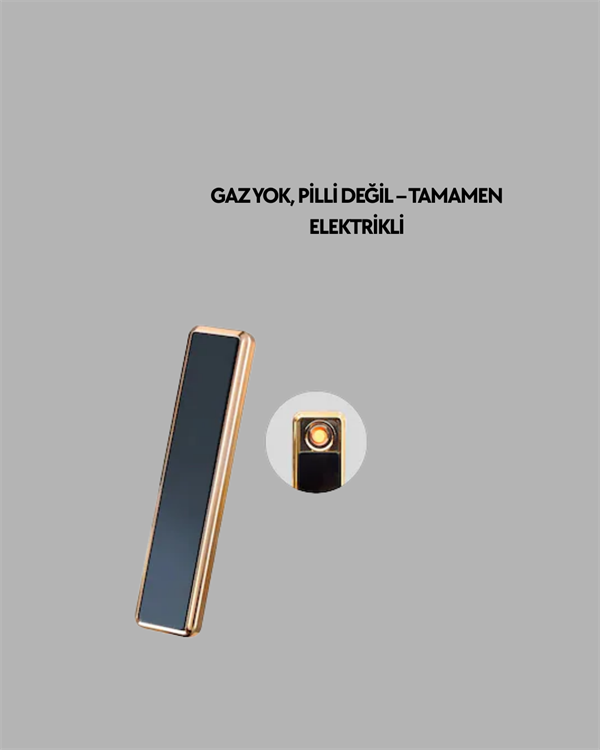 Plazma Ark Teknolojili Elektrikli Çakmak – Dokunmatik, LED Göstergeli, Şarj Edilebilir