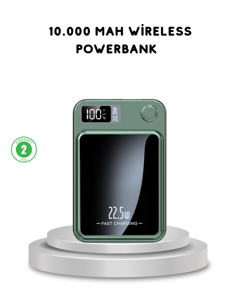 MagSafe Powerbank Kablosuz Şarjlı ve 22.5W Hızlı Şarj Destekli