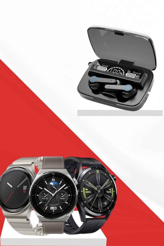 Kulak İçi Kablosuz Bluetooth Kulaklık ve NFC ve GPS Özellikli Akıllı Saat Alarm ve Titreşim