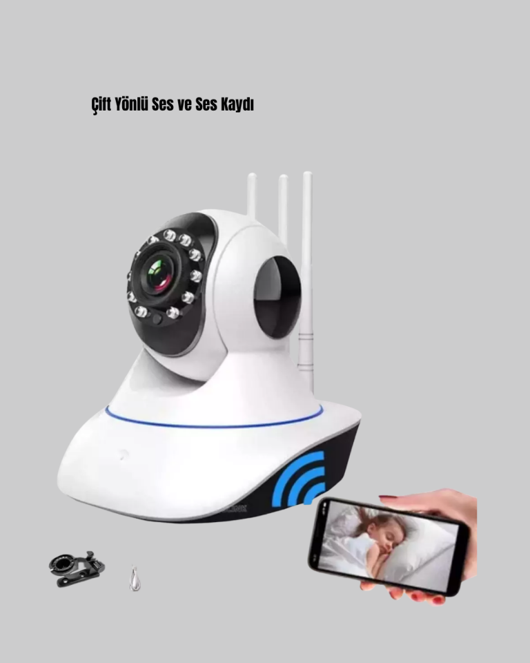 Akıllı IP Güvenlik Kamerası – 1080P HD, Gece Görüşlü, Hareket Algılamalı