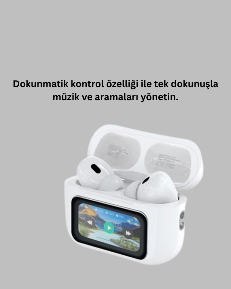 Dokunmatik Ekranlı Bluetooth Kulaklık ANC Gürültü Önleme Suya Dayanıklı