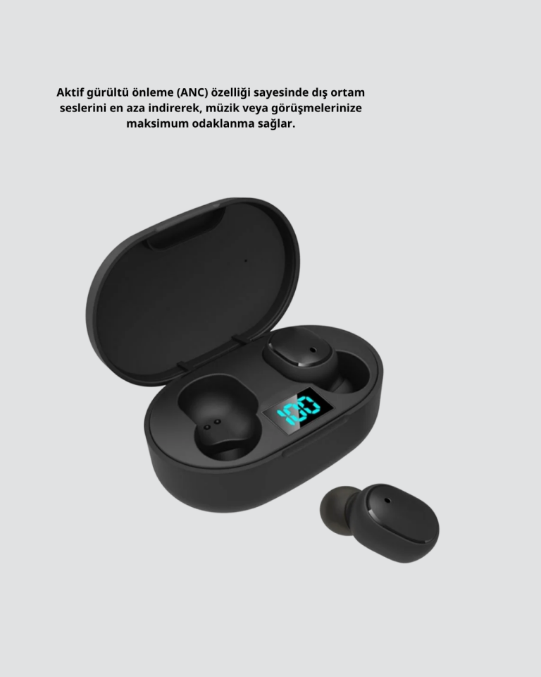 Kablosuz Bluetooth Kulaklık – Gürültü Önleyici, Suya Dayanıklı, Mikrofonlu, Uzun Pil Ömürlü