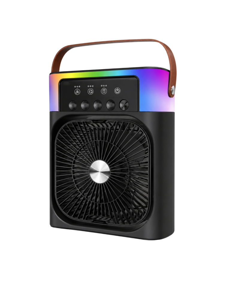 USB Şarjlı Masaüstü Sprey Fan Taşınabilir Serinletici RGB Işıklı Mini Klima