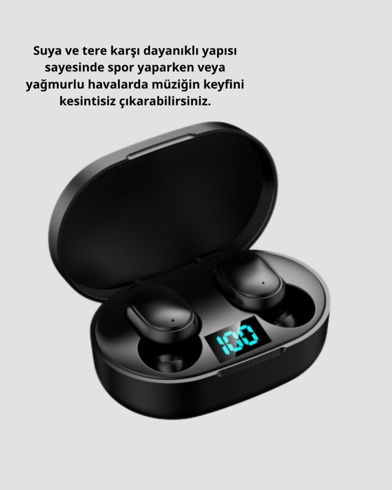 ANC Bluetooth Kulaklık – Suya ve Tere Dayanıklı, Uzun Pil Ömürlü, Mikrofonlu Kablosuz Kulaklık