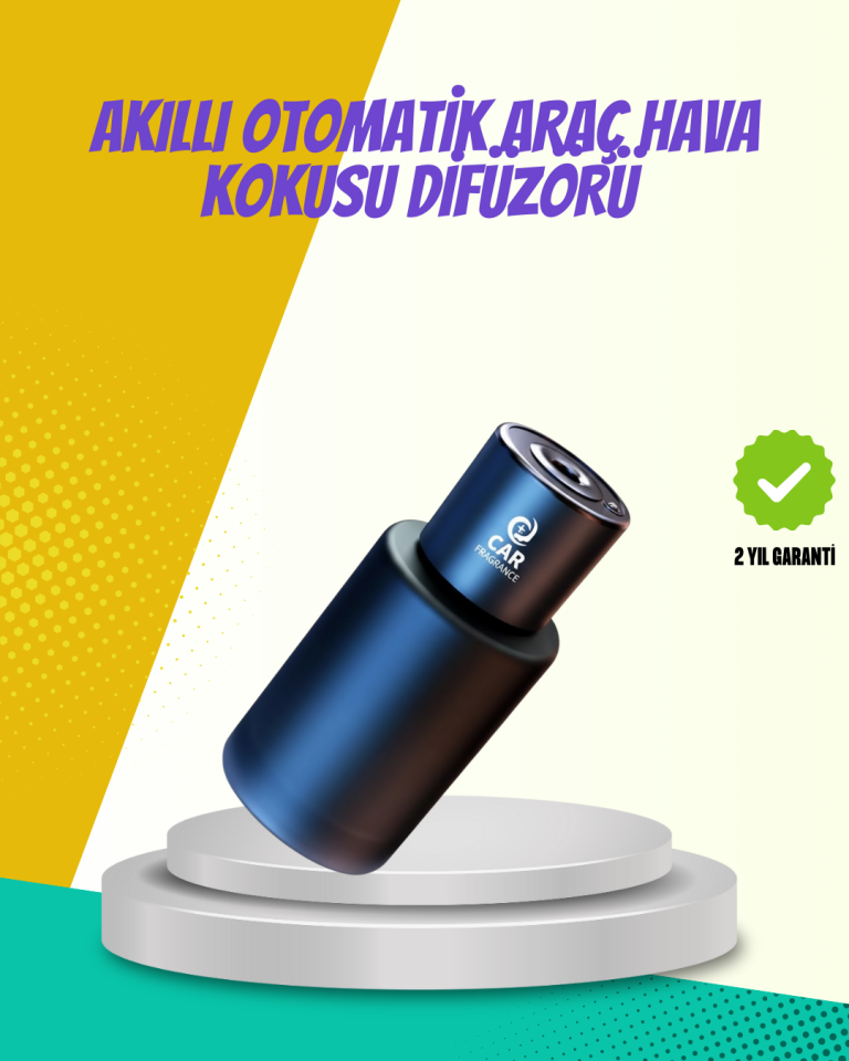Doğal Difüzyonlu Şarjlı Oto Kokusu Cam Gövdeli