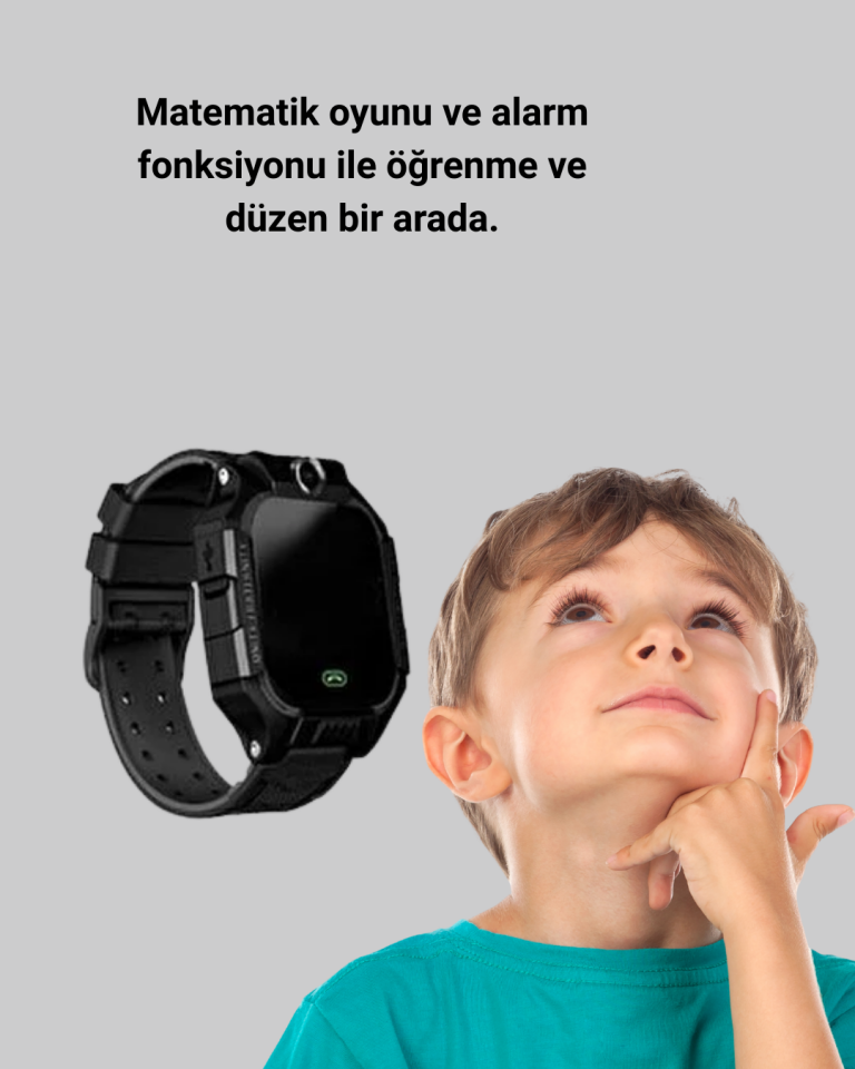 S10 Akıllı Çocuk Saati Siyah Model Çift Yönlü Konuşma ve SOS