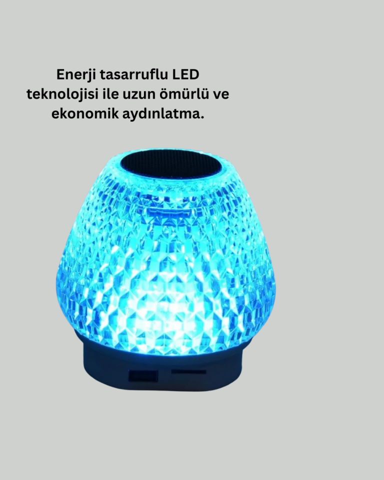 Uzun Pil Ömürlü 7 Renk Işıklı Bluetooth Hoparlör