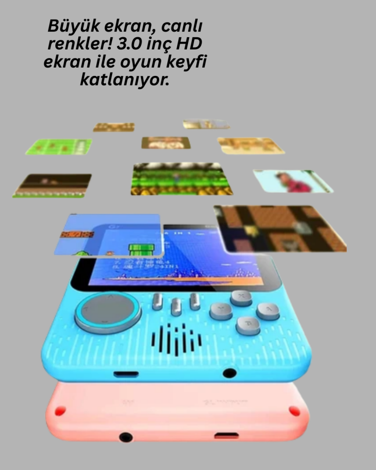 İki Kişilik Oyun Deneyimi Sunan Taşınabilir Retro Konsol