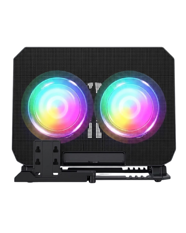 RGB Işıklı Laptop Soğutucu Stand Çift Fanlı Sessiz Çalışan Ayarlanabilir