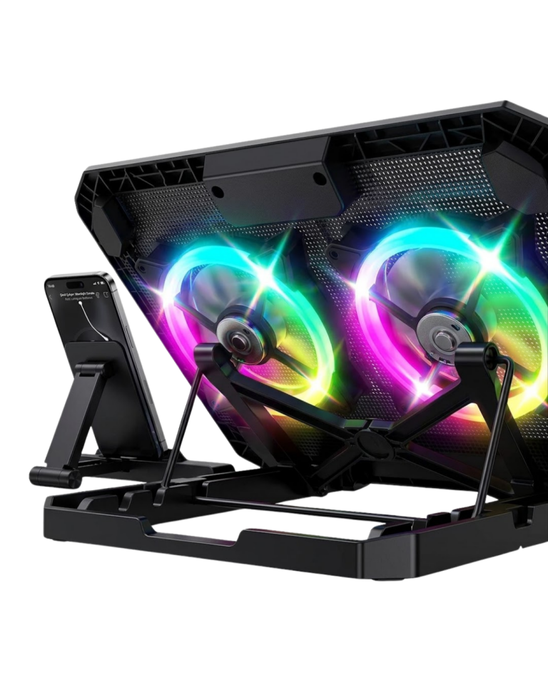 RGB Işıklı Laptop Soğutucu Stand Çift Fanlı Sessiz Çalışan Ayarlanabilir
