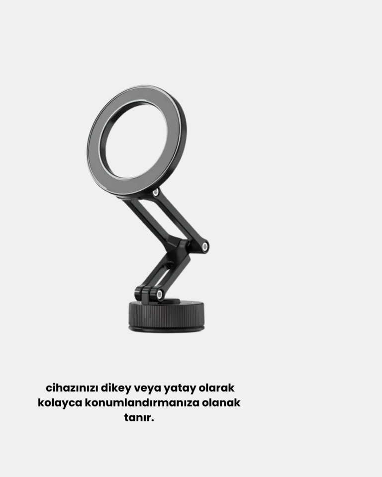 Manyetik Katlanabilir Araç Telefon Tutucu – MagSafe Uyumlu, 360° Ayarlanabilir, Güçlü Mıknatıs