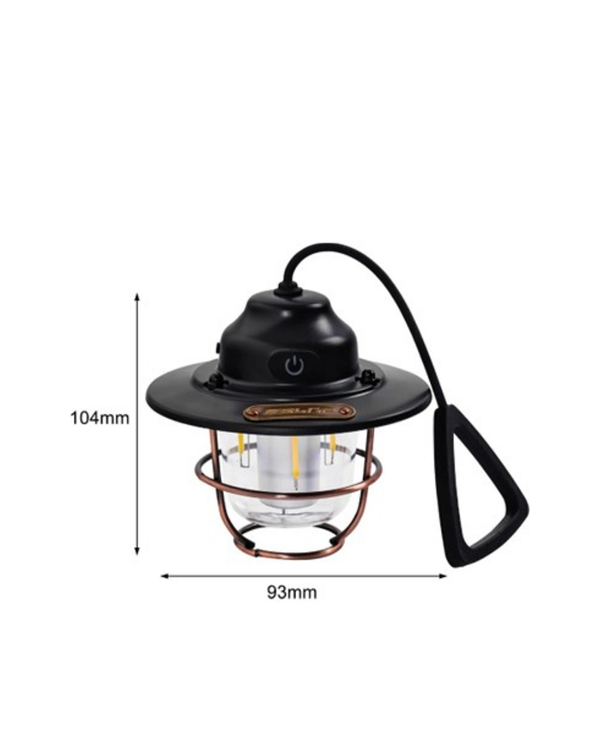 USB Şarjlı Retro LED Kamp Feneri – 4 Işık Modu, Su Geçirmez, Taşınabilir