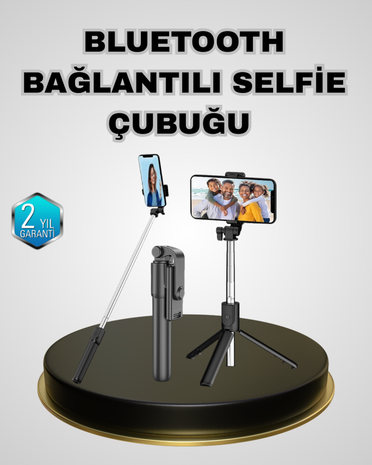 Bluetooth Selfie Çubuğu – Kablosuz, Hafif ve Yüksek Çözünürlüklü Çekim İçin