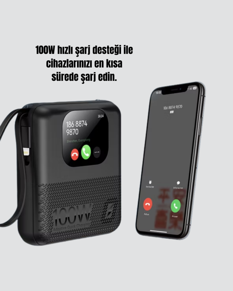 2025 Yeni Seri 10000 mAh Powerbank Bluetooth Bağlantılı Hızlı Şarj