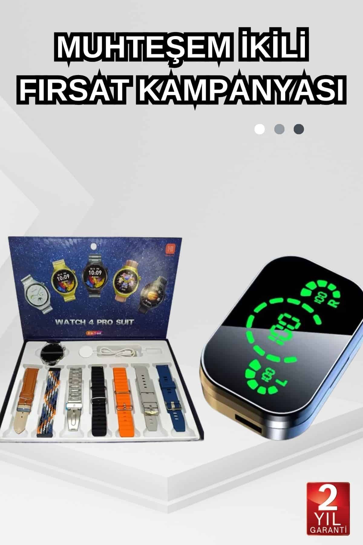 Dokunmatik Akıllı Saat Yeni Nesil Kulaklık Kampanyası Bluetooth Bağlantılı ANC Özelliği