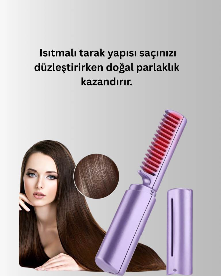 Isıtmalı Saç Düzleştirici Fırça – Kablosuz ve Hafif Tasarım