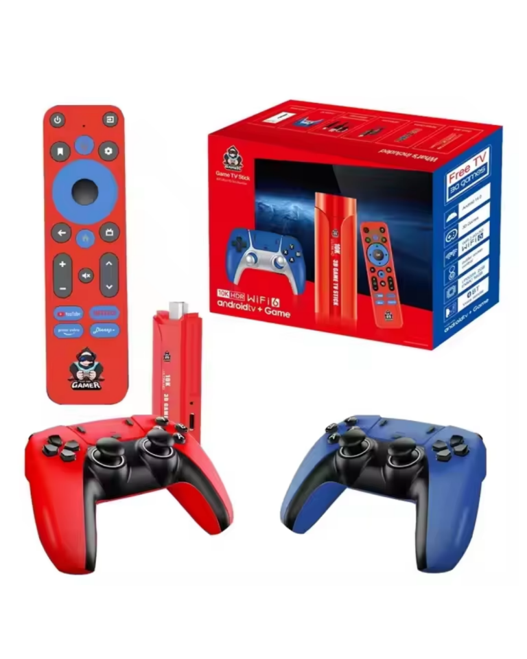 Retro Android Game Stick 64GB 10K HD Çift Kişilik Oyun Konsolu