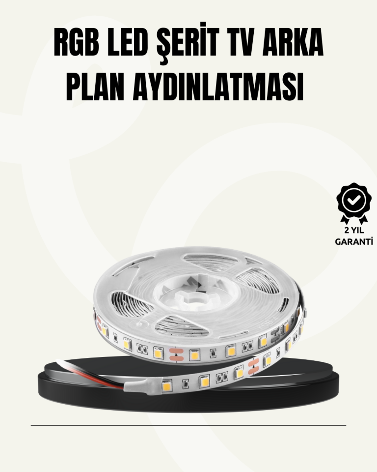 TV Arkası LED Şerit Işık Otomatik Açma Kapama Özellikli 2mt