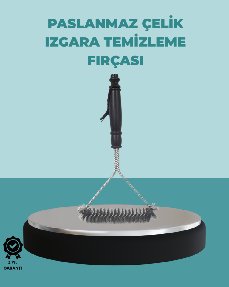 Uzun Saplı Paslanmaz Çelik Izgara Temizlik Fırçası