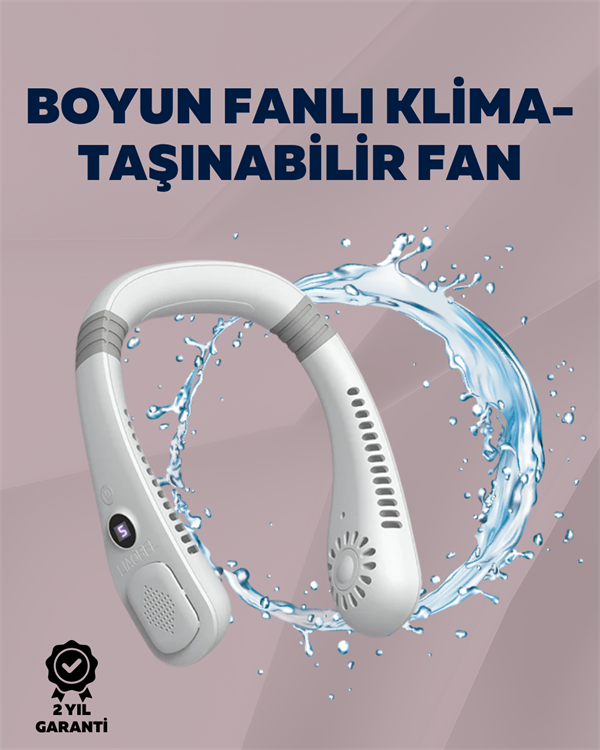 Kişisel Klima Fanı | 360° Dairesel Hava Akışı, Bladeless Tasarım, 5 Rüzgar Hızı, Taşınabilir ve Sessiz