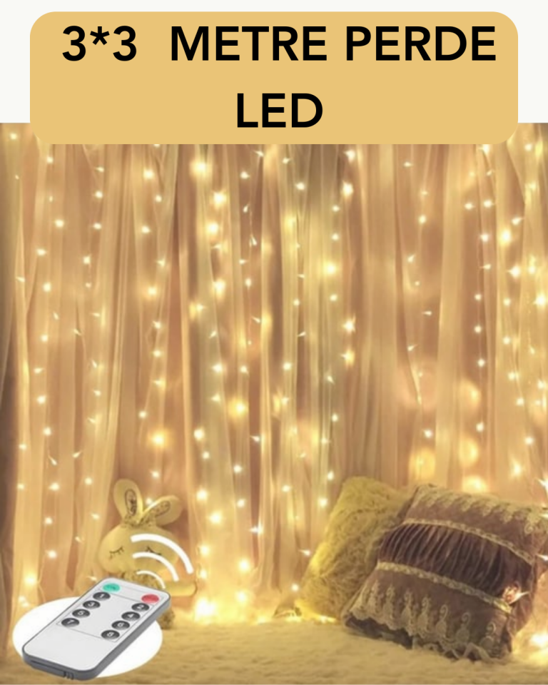 3x3 Metre Perde LED Işık – Parti ve Bahçe Dekorasyonu