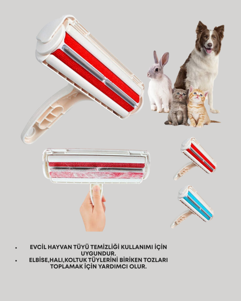 Evcil Hayvan Tüy Toplayıcı – Hazneli Pratik Temizlik Aparatı