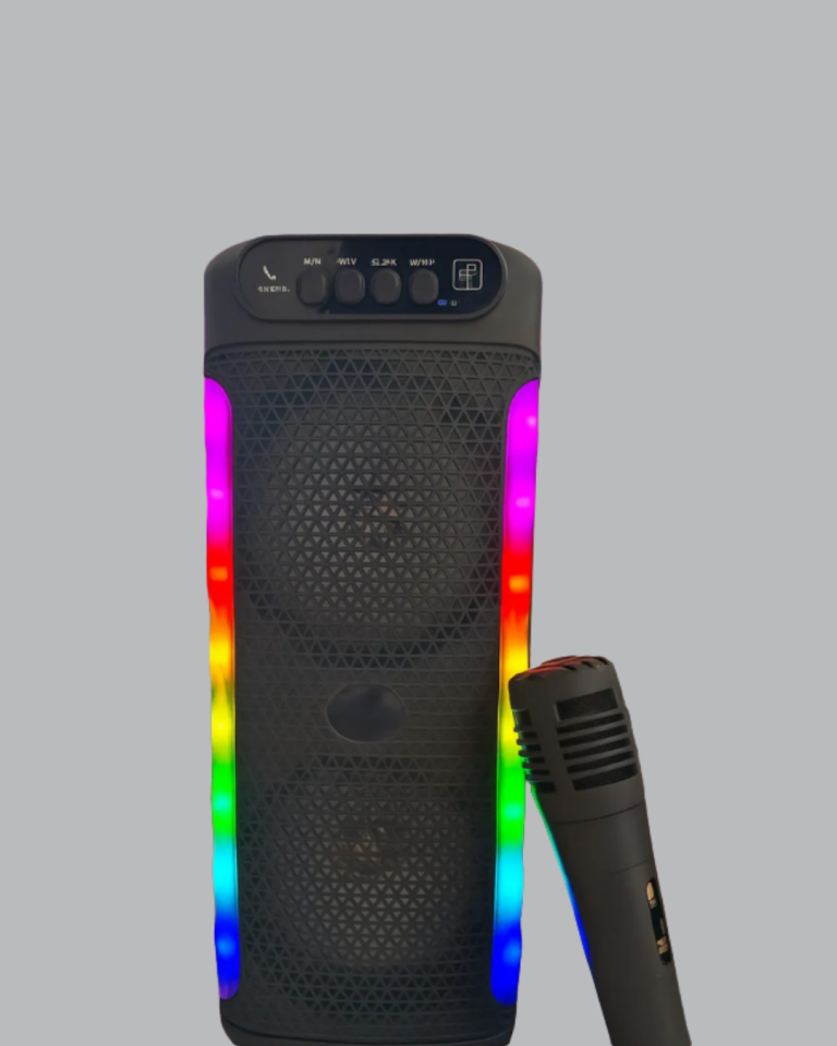 Çift 4 inç Hoparlörlü RGB Işıklı Bluetooth Ses Sistemi